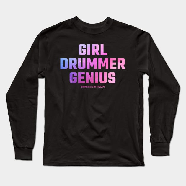 drummer girl Long Sleeve T-Shirt by Circle Project